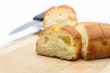 Fototapeta premium some slices of pound cake isolated on white background
