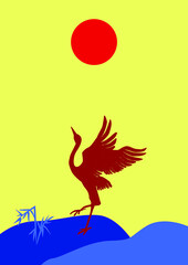 Poster Japanese Cranes