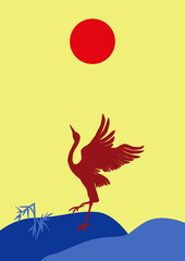 Poster Japanese Cranes