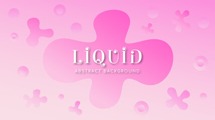 Beautiful Abstract Liquid Background with Editable Text Style, Sweet Pink and White Color Gradient