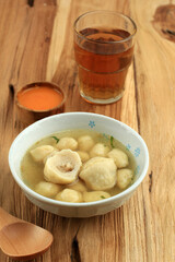 Cilok Kuah Bakso with Chilli Chopped Inside, Spicy Meatball Cilok