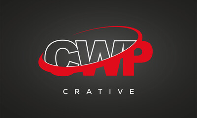 CWP creative letters logo with 360 symbol vector art template design