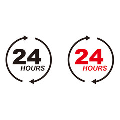 24 hour logo vector icon