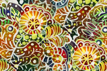 The intricate batik pattern