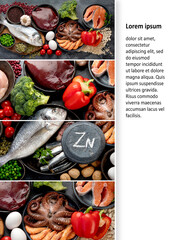 COllage of food high in zinc.