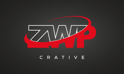 ZWP creative letters logo with 360 symbol vector art template design