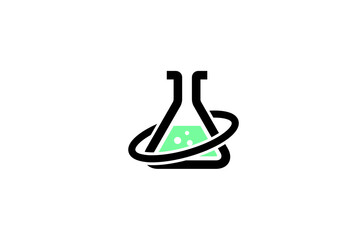 creative beaker glass logo vector design icon symbol illustration