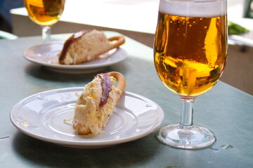 Close-up of a marinera, a typical appetizer from Murcia that is part of the gastronomic culture of...