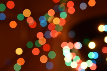 Fototapeta premium Beautiful bright defocused Christmas lights