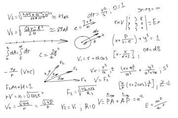 scientific formulas and mathematical expressions.