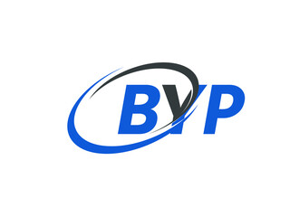 BYP letter creative modern elegant swoosh logo design