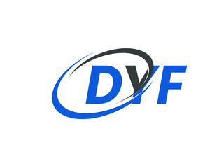 DYF letter creative modern elegant swoosh logo design