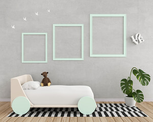 warmness bedroom for child, 3d rendering