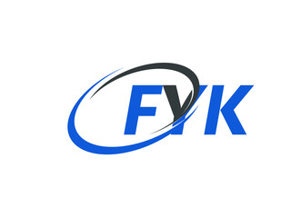 FYK letter creative modern elegant swoosh logo design