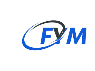 FYM letter creative modern elegant swoosh logo design