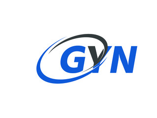 GYN letter creative modern elegant swoosh logo design