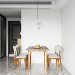 Interior Dining Room Wall Mockup - 3d Rendering, 3d Illustration 