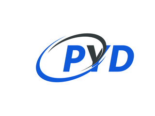 PYD letter creative modern elegant swoosh logo design