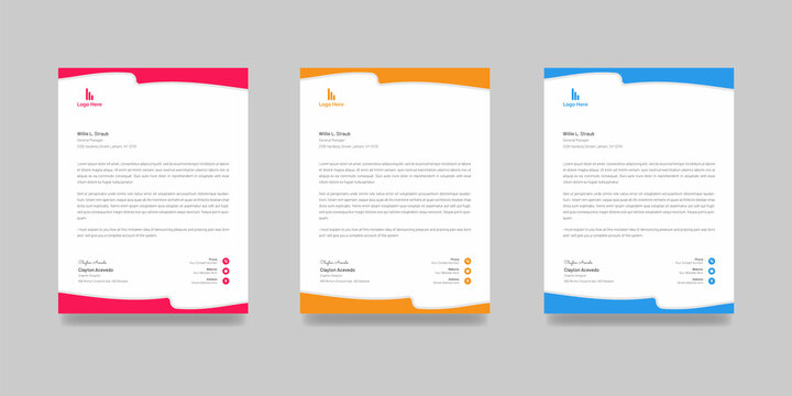 Creative Modern & Professional business style letterhead corporate document with company logo & icon