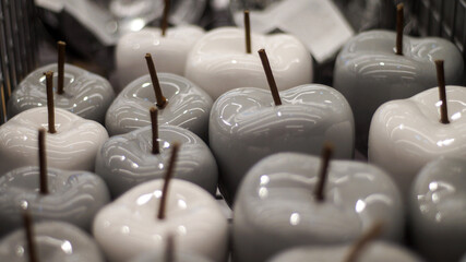 close up of candles in a row