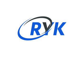 RYK letter creative modern elegant swoosh logo design