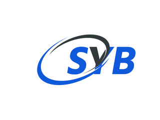 SYB letter creative modern elegant swoosh logo design