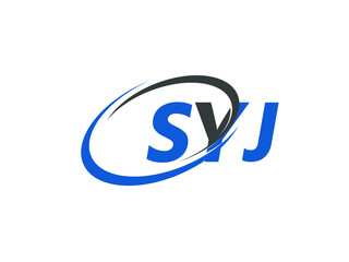 Obraz premium SYJ letter creative modern elegant swoosh logo design