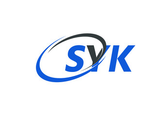 SYK letter creative modern elegant swoosh logo design