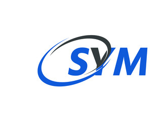 SYM letter creative modern elegant swoosh logo design