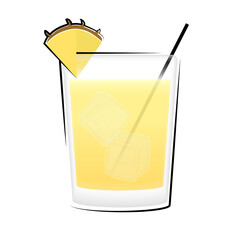 Cocktail with pineapple juice