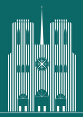 Dessin stylisé d'une cathédrale gothique