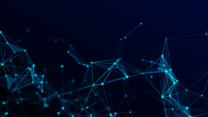 Network connection structure. Technology connect big data. Science background. Business futuristic backdrop. 3D rendering.