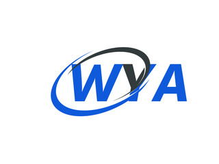 WYA letter creative modern elegant swoosh logo design