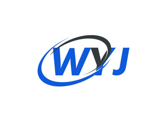 WYJ letter creative modern elegant swoosh logo design