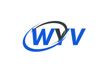 WYV letter creative modern elegant swoosh logo design