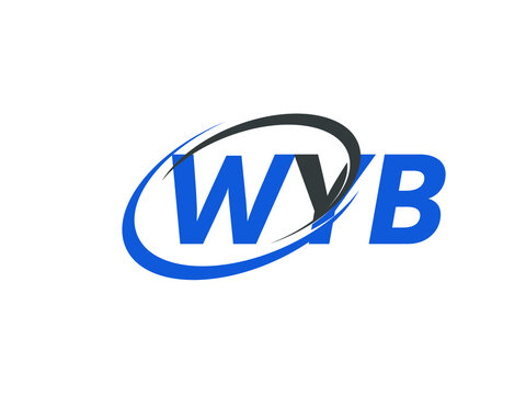 WYB letter creative modern elegant swoosh logo design