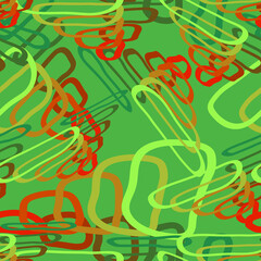 Seamless pattern with chaotic line circles