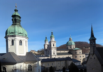 Fototapeta na wymiar Die Kirchtürme der Stadt Salzburg - steeples of the City of Salzburg, Austria