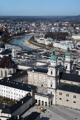 Panoramaansicht der Innenstadt Salzburg vom M&ouml;nchsberg - panoramic view on the City of Salzburg from M&ouml;nchsberg