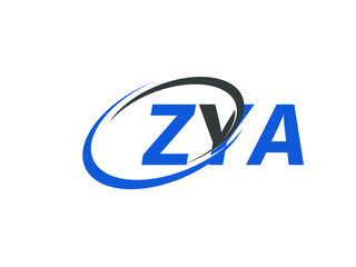 ZYA letter creative modern elegant swoosh logo design