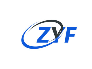 ZYF letter creative modern elegant swoosh logo design