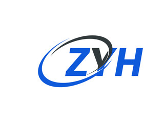 ZYH letter creative modern elegant swoosh logo design