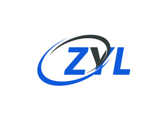 ZYL letter creative modern elegant swoosh logo design