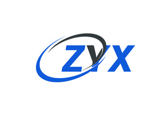 ZYX letter creative modern elegant swoosh logo design