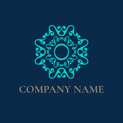 Logo with decorative pattern design. Vector illustration