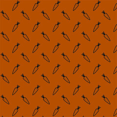 Minimalistic orange seamless vector pattern with carrots