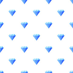 Vector pattern with ordered blue crystals, diamonds, precious stones.