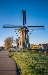 Deurstickers NOORDWIJK BINNEN, NETHERLANDS. FEBRUARY 27, 2022. Beautiful view to the mill © Sirius1717
