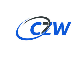 CZW letter creative modern elegant swoosh logo design