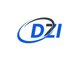 DZI letter creative modern elegant swoosh logo design